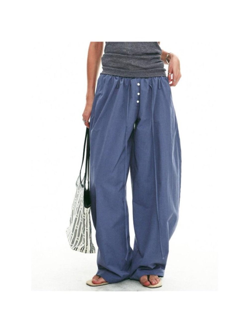 Drawstring Wide-Leg Pants